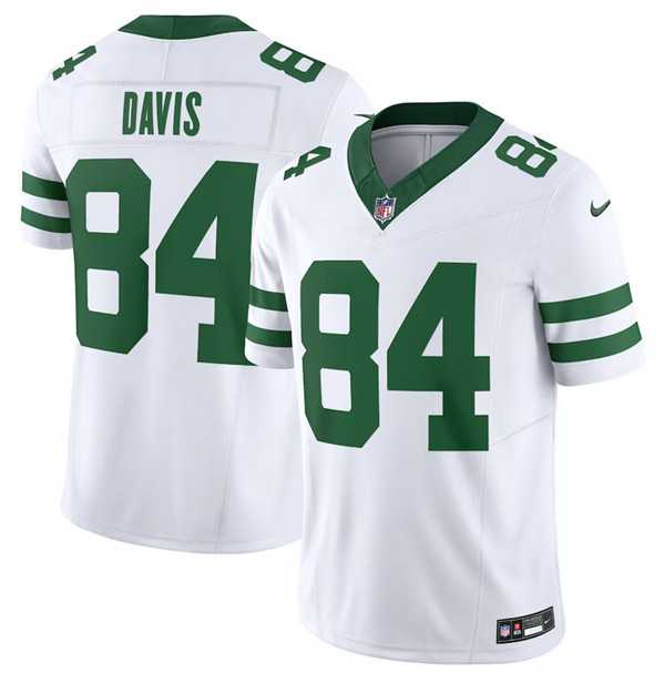 Mens New York Jets #84 Corey Davis White 2023 F.U.S.E. Vapor Limited Throwback Stitched Football Jersey Dzhi